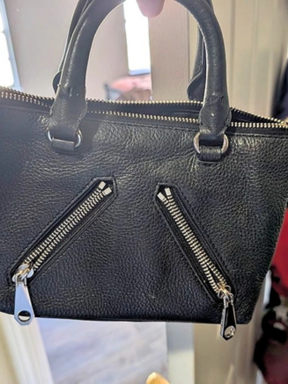 Rebecca Minkoff Micro Moto Satchel Black Leather